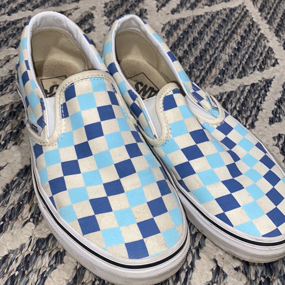 Blue Checkered Vans size 7.5